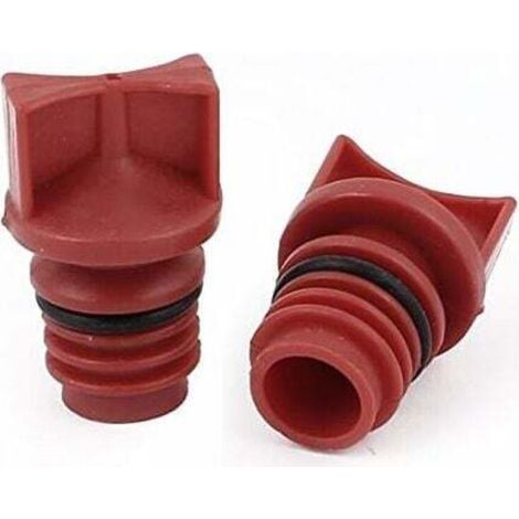 2 Stück Ölkappen Für Luftkompressoren, Kunststoffgehäuse, 18 Mm Außengewinde, Rot, Von Debuns