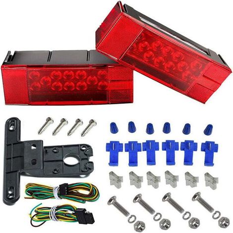 2-teilige 12v-led-anhängerleuchten, Wasserdicht, Rechteckige Rückleuchten, Geeignet Für Boote Und Wohnmobile, Von Debuns