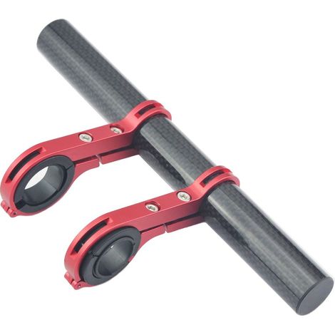 20 Cm Lenkerverlängerung Für Fahrräder – Carbonfaser – Aluminiumklemme – Für Tachometer Und Scheinwerfer – Rot