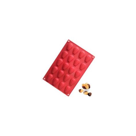 2er-set Mini-muschel-madeleineformen Aus Silikon – 20 Antihaftbeschichtete Mulden – Für Kuchen, Pralinen Und Kekse – Rot