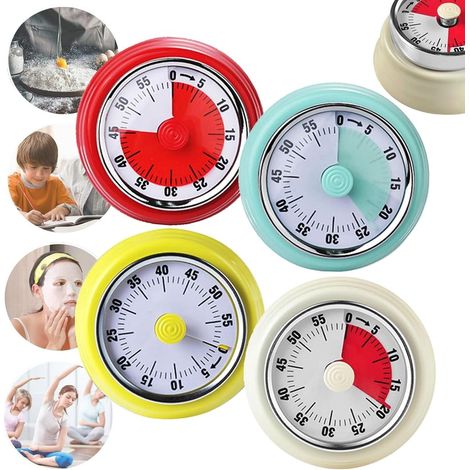 4-teiliger Mechanischer Küchentimer, Visueller Timer Für Kinder, 60-minuten-countdown-timer Zum Kochen, Batterielos, Magnetischer Timer Für Optimales Zeitmanagement In Der Küche