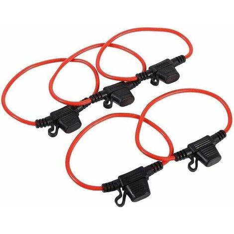 5 Stück Wasserdichte Stecksicherungshalter Mit Mittlerem Flachstecker Und Kabel, 12 V Dc, 30 A Standard-flachsicherungshalter Für Fahrzeuge, Autos Und Motoren, Flachsicherungshalter, Spritzwassergesch