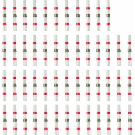 50 Stück Elektrische Lötösen, Schrumpfschlauch, Kupfer-elektroanschlüsse, Draht- Und Kabelverbinder, Rot - Elektrische Kupferdrahtverbinder