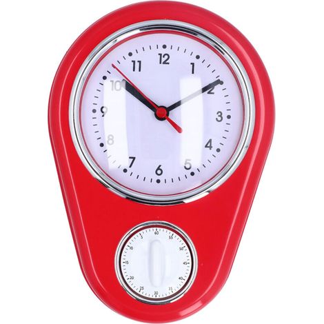 9-zoll-küchentimer, Innovative Multifunktions-wanduhr, Präzise Zeitmessung, Leiser Betrieb, Quarzwerk Für Zuhause, Rot