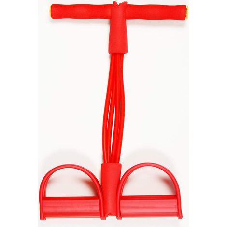 Abdominal Fitness Rally Pedal Puller Sit-up-trainer, Latex-zugseil, Fitnessgeräte, Bauchtrainer, Sport-seil, Mit Kleinen Schritten (rot)