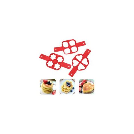Antihaft-silikon-pfannkuchenform, Küchenhelfer, Ringformer, Silikon-kuchenbackform, Eierring, Pfannkuchenbackform, Crêpe-form, Zubehör, Ring, Eierkocher, Küchengerät (3-teilig)