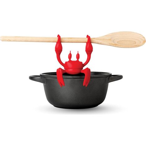 Besteckhalter Aus Silikon In Krabbenform – Küchengeschenk, Löffelhalter Aus Silikon – Hitzebeständig – Mit Dampfregler, Essstäbchenhalter