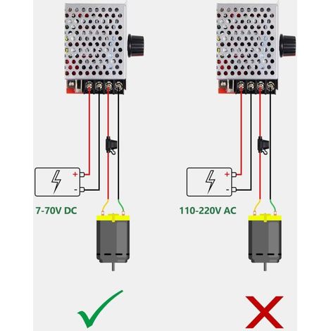 Drehzahlregler Für Gleichstrommotoren, Ausgestattet Mit Einer 30a-sicherung, Gesteuert Durch Einen Weitbereichsschalter 7-70v Mit Einer 30a-sicherung.