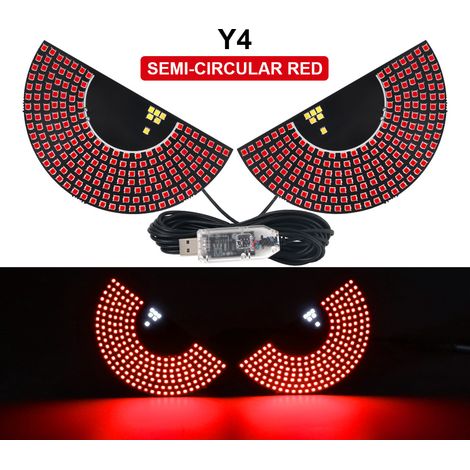 Dynamische Rote Led-dekorationsrückleuchte Mit 11 Modi „dämonenauge“ (auto), Usb-signalleuchte Für Lkws, Individuelle Modifikationsleuchte „großes Auge“.