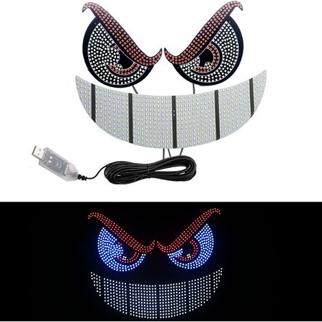 Dynamisches Led-rücklicht „dämonenauge“ – Ausdrucksstarke Dekorative Beleuchtung Für Die Heckscheibe, Blinker, Anpassbare Ambientebeleuchtung (rote Iris)