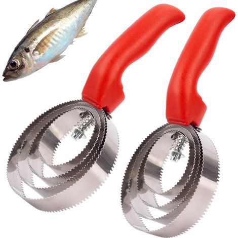 Fischschuppenbürste Zum Schnellen Entschuppen - 2er-pack Edelstahlbürsten - Robuste Profibürste Mit Edelstahl-sägezähnen Zum Einfachen Entschuppen