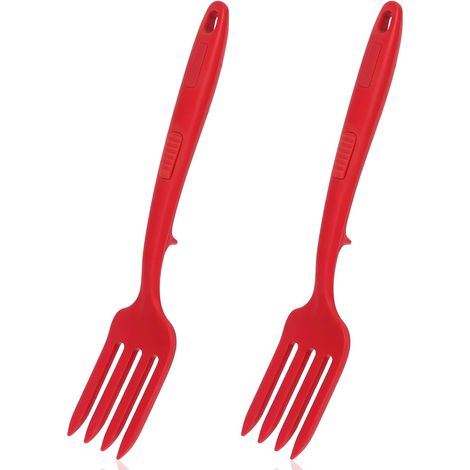 Flexible Silikon-küchengabeln – 30 Cm – Hitzebeständig – Zum Mischen, Pürieren, Eierschlagen Und Backen – Rot