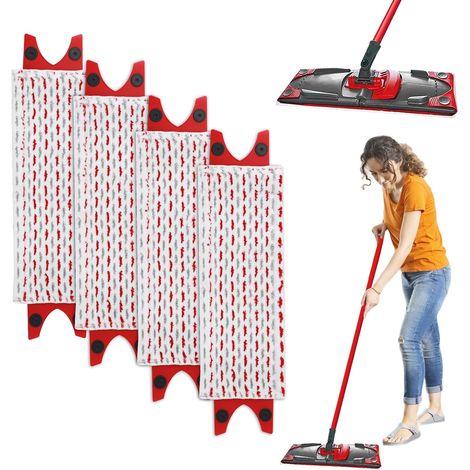 Geeignet Für Das Vileda 1-2 Moppkopf-ersatzset (4er-pack), Kompatibel Mit Vileda Ultramax/ultramax Plus/easy Wring Ultramax Moppaufsätzen