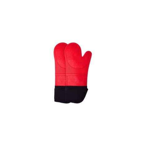 Hitzebeständige, Extra Lange, Rutschfeste Silikon-küchenhandschuhe (rot, 1 Paar)