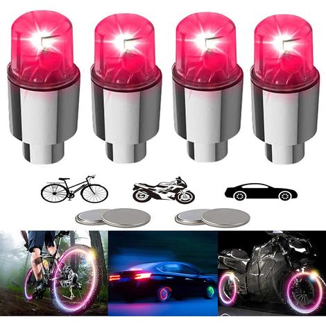 Led-fahrradspeichenlichter (4 Stück), Autoreifenventilkappen, Wasserdichte Blinker Für Fahrrad- Und Motorradspeichen, Trendige Reflektoren, Geeignet Für Kinder, Männer Und Frauen.
