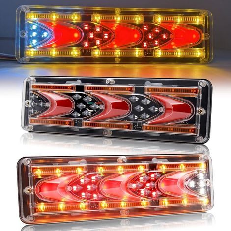 Multifunktionale Led-anhängerrückleuchte, 24 V Dc, 46 Leds, Bremslichter, Neon-rücklicht, Dynamische Blinker Für Lkw, Wohnwagen, Transporter, Traktor, 2 Stück, Von Debuns