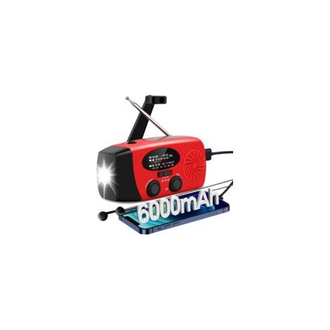 Notfallradio Mit Am/fm/noaa-wetterempfang, Solarkurbel, Handy-ladegerät, Taschenlampe Mit 4 Modi, Sos-alarm, Kopfhöreranschluss Für Notfälle
