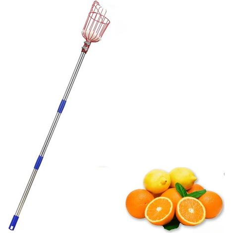 Obstpflücker - Zusammenklappbarer Und Abnehmbarer Obstpflücker - Langer Stiel - Pflückwerkzeug - Kombination Aus Langem Stiel Und Stabilem Greifer - Zum Pflücken Von Äpfeln, Orangen, Zitronen, Guaven