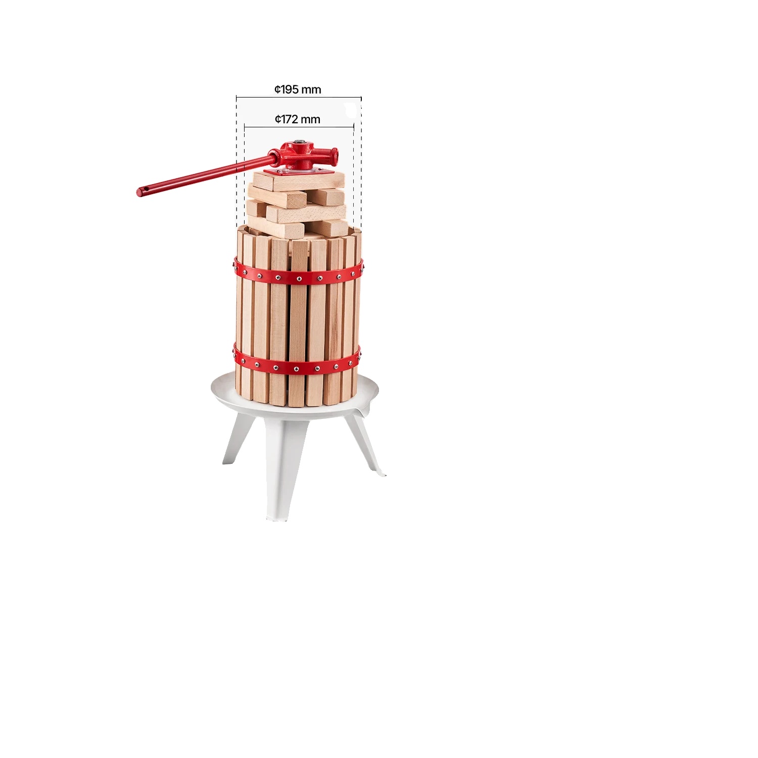 Obstweinpresse, Natürliche Buchenholz-konstruktion, Effiziente Saftgewinnung, 6l