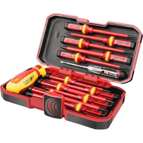 Rosvola 13-teiliges Vde-isoliertes Schraubendreher-set – 1000 V Magnetische Schlitz-torx-schraubendreher