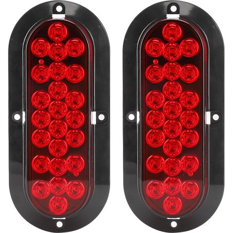 Rote Ovale Bremsleuchte, 2 Stück, 15 Cm, 24 Leds, Wasserdicht, Für Lkw-anhänger, 12 V, Von Debuns