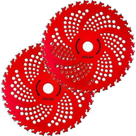 Rotes Freischneidermesser Aus Aluminiumlegierung, 9 Zoll / 230 Mm, 36 Zähne (mit Hartmetallspitzen) – Messer Zum Freischneiden Und Beschneiden Von Gestrüpp, Geeignet Für Seiten- Und Rückenfreischneide