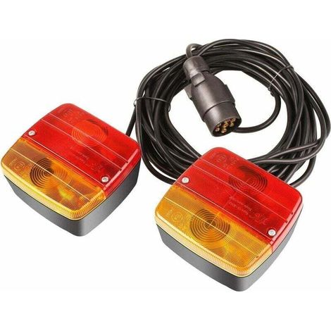 Rückleuchten Mit Magnetfuß, Anhängerbeleuchtung Mit Kabelgebundenem Magneten, 12 V, 21 W, 7 M Kabel, 7-poliger Stecker, Für Den Straßenverkehr Zugelassen