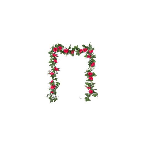 Set Mit 2 Künstlichen, Kletternden Roten Rosen, 2,2 Meter – Hängende Kunstrosen, Balkon- Und Wanddekoration