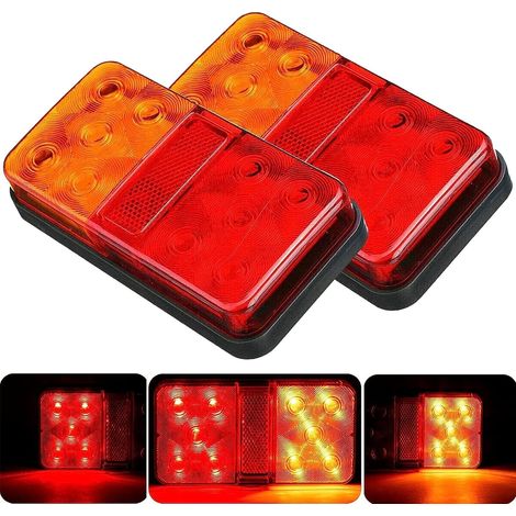 Set Mit 2 Universellen 12v Led-anhängerleuchten – Bremslichter Und Blinker – Für Wohnwagen, Wohnmobile Und Lkws