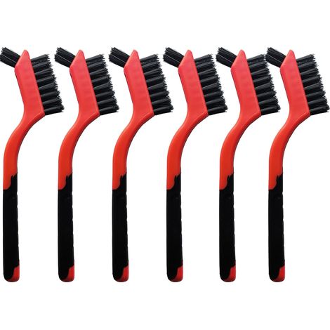 Set Mit 6 Kratzfesten Nylon-reinigungsbürsten, Ideal Für Empfindliche Oberflächen Und Die Tägliche Reinigung. Ergonomischer Griff Mit Mini-bürstenkopf Und Aufhängeöse.