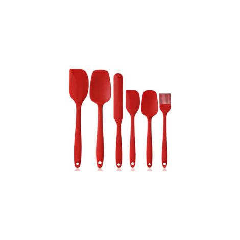 Set Mit 6 Hitzebeständigen Silikonspateln, Rot, Mit Opp-beutel