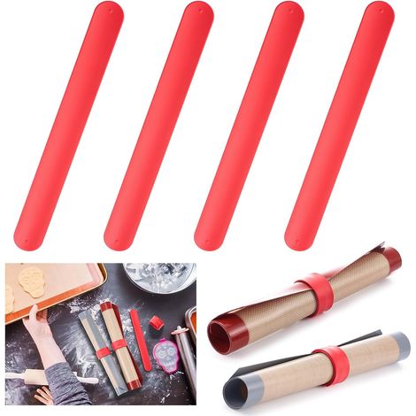 Silikon-aufbewahrungsbänder – Clips Für Backmatten Und Geschenkpapier – Flexibler Rollenhalter – Ideal Für Die Aufbewahrung Und Organisation Zu Weihnachten