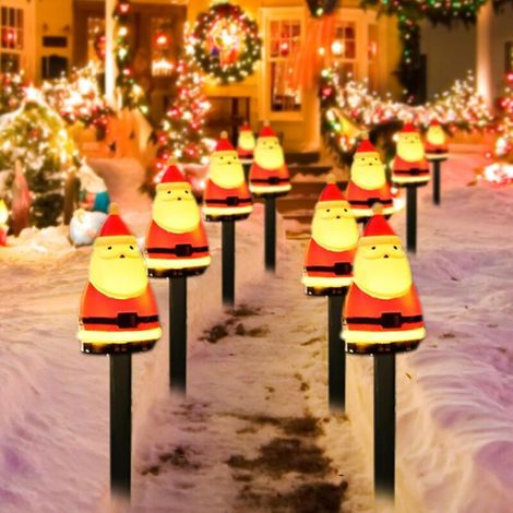 Solarbetriebene Lichterkette Für Weihnachten – Wiederaufladbar – Für Gartenwege Etc. – 10er-pack