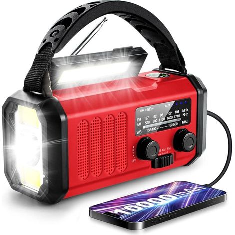 Solarbetriebenes Kurbelradio Für Notfälle, Geeignet Für Extreme Wetterbedingungen, Mit Am/fm-empfang, Rot, 1 Stück.