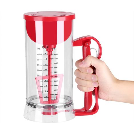 Teigspender, 1200 Ml, Kabellos, Elektrisch, Für Pfannkuchen Und Gebäck – Pfannkuchen-, Cupcake- Und Waffelteigbereiter Mit Deckel Und Schüssel