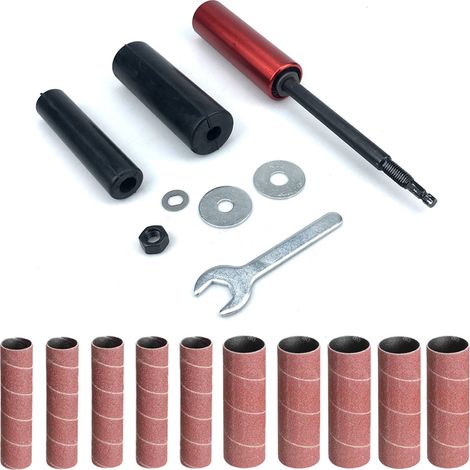 Trommelschleifer-set, Tragbarer Gummischleifer, Spindelschleifer-adapter, Tragbarer Spindelschleifer, Schleifpapiertrommel (körnung 120), Schleifhülse, Trommelschleifer