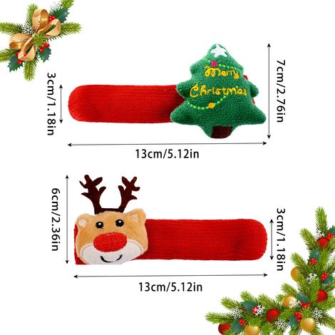 Weihnachtliche Türgriffüberzüge (4er-set): Dekorative, Rote, Gestrickte, Frostbeständige Überzüge Für Türgriffe, Ideal Für Weihnachtsdekorationen.
