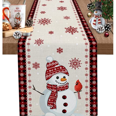 Weihnachtstischläufer, Weihnachtstischdecke, Weihnachtsdekoration, Weihnachtstischwäsche – 33 X 183 Cm