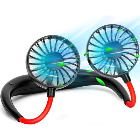 Wiederaufladbarer, Tragbarer Nackenventilator – Persönlicher Ventilator Für Damen Und Herren – Usb-aufladbar – Ideal Für Reisen Und Outdoor-sportarten – Rot