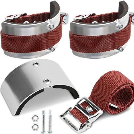 Zubehörset Für Stelzen (gipskarton): 2 Aluminium-fußstützen + 2 Verstellbare Gurte – Ersatzteile Für Bau- Und Performance-stelzen