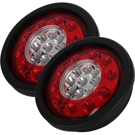 Zweiteilige 12-v-anhängerbeleuchtung Für Lkw, Anhänger, Geländewagen, Boote, Busse, Transporter, Wohnmobile Usw. Universelle, Wasserdichte, Superhelle, Runde 19-teilige Led-rückleuchten, Zweifarbig, V