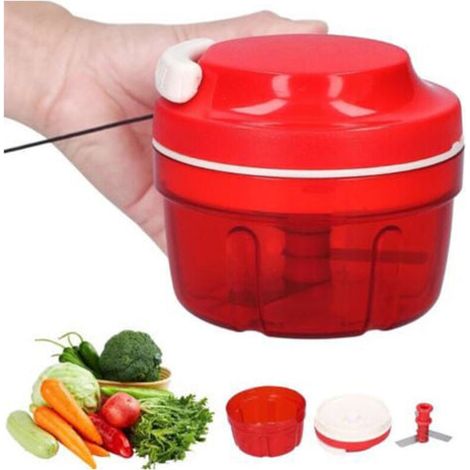 Zwiebelschneider - Küchenutensil - Zerkleinerer - Manueller Gemüseschneider - (rot)