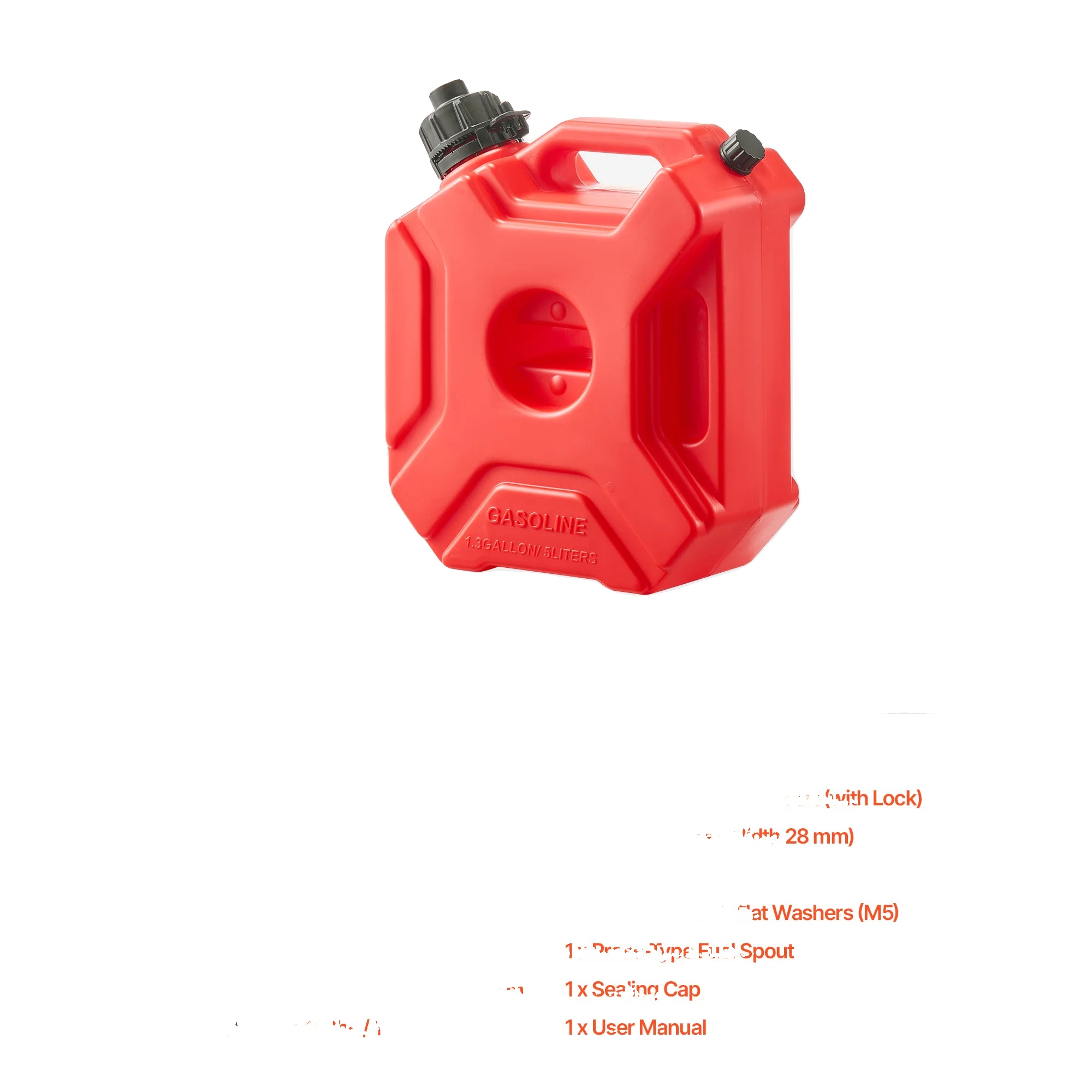 Kraftstoffbehälter, 1,3 Gallonen Kapazität, Auslaufsicheres Design, 1.3gal Rot