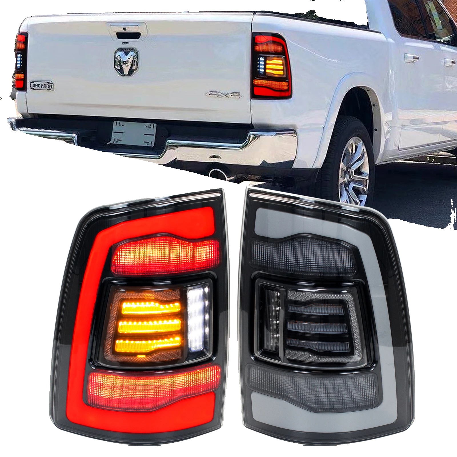 Led-rücklichter, Abs-kunststoffmaterial, Artikelgewicht 5 Kg, Kompatibilität Für Dodge Ram 1500 2500 3500, 3400 Lumen Leistung, Sequenzielle