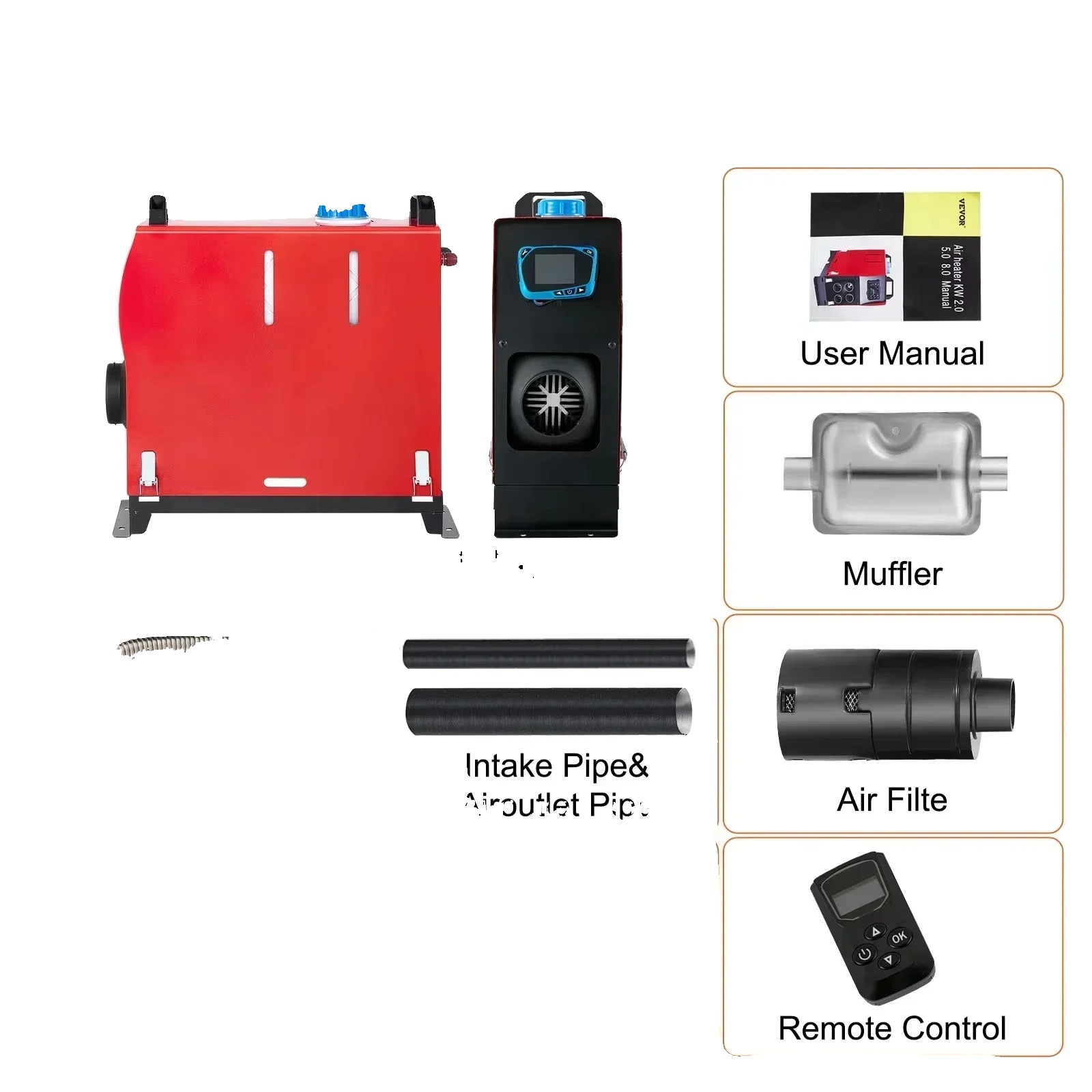 Diesel-luftheizung, Fernbedienung, Energieeffizient, 8kw Blaue Upgrade Lcd