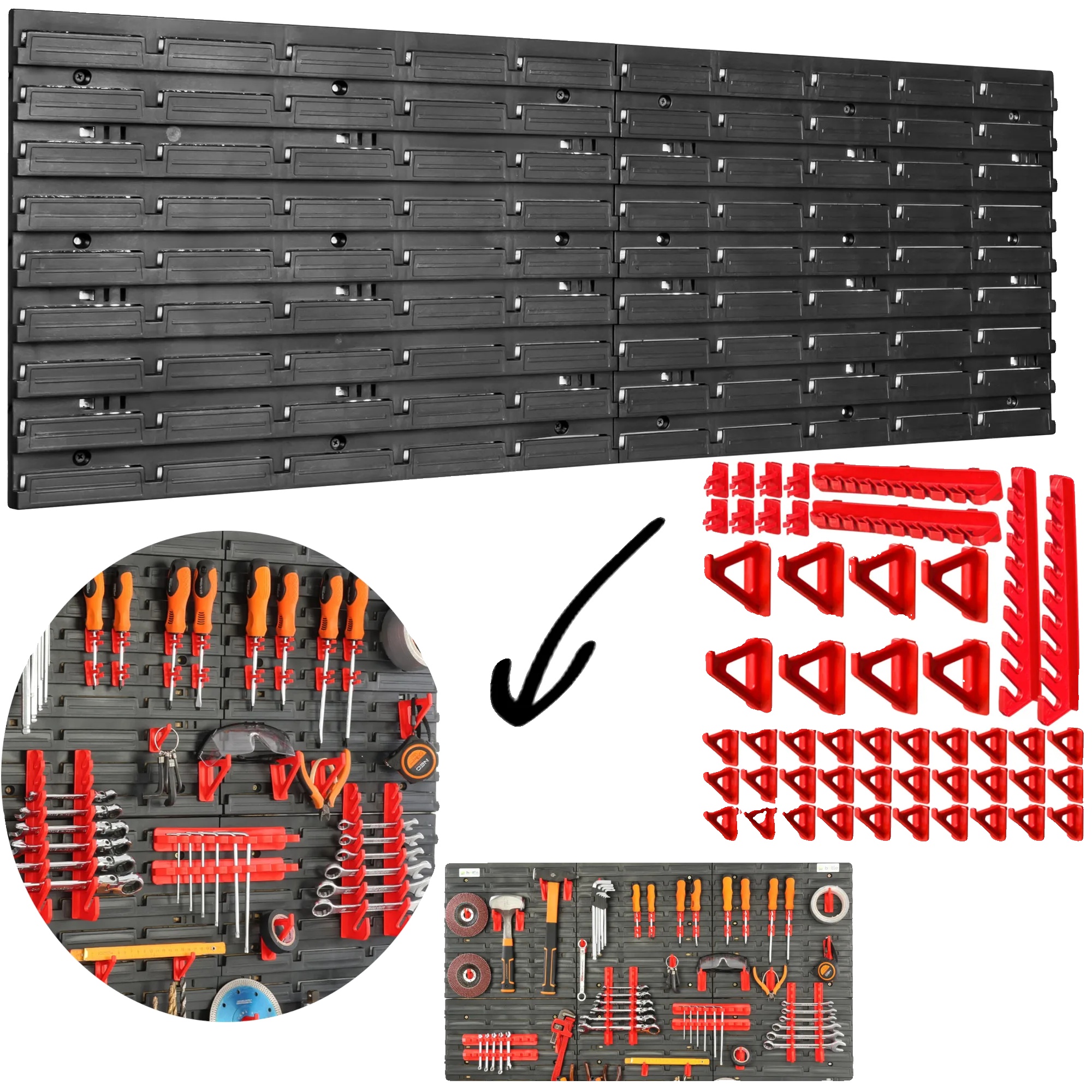 Werkzeugtafel, Kompaktes Design, Einfache Installation, Rot