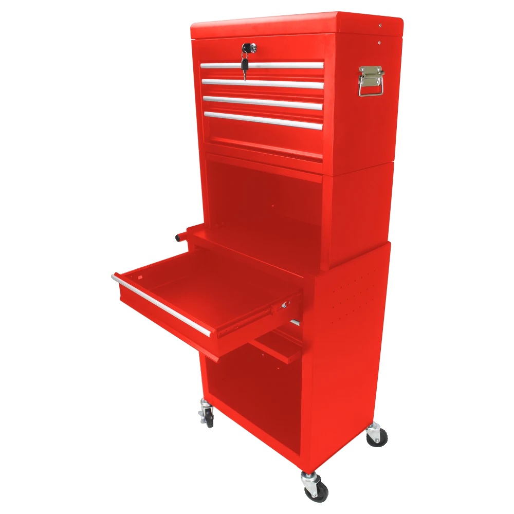 Werkzeugschrank, Mobiles Design, Vielseitige Aufbewahrung, Rot