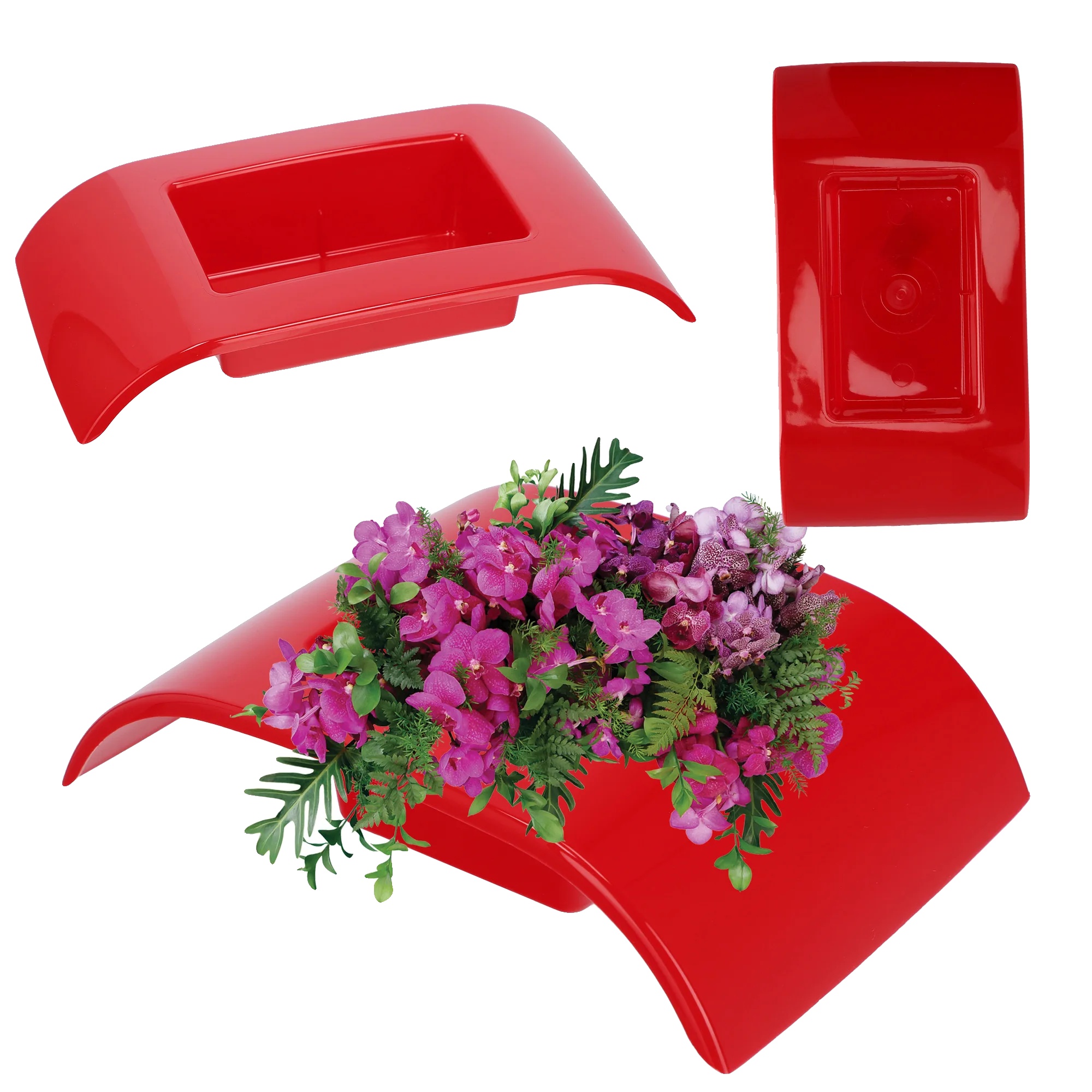 Topfdeckel, Japanisches Ikebana-design, Elegante Blumenarrangements, Rot-a, Mittel