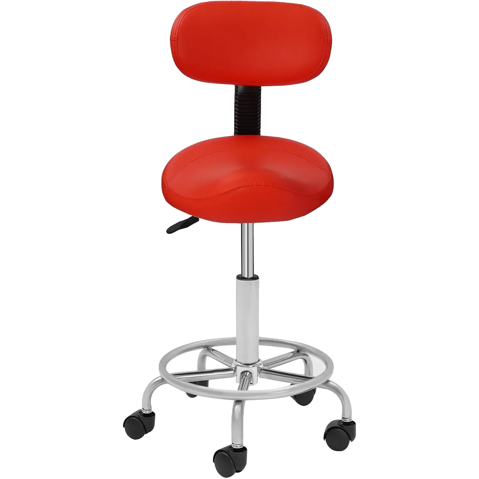 Arbeitshocker, Höhenverstellbar, 360° Drehbar, Rot
