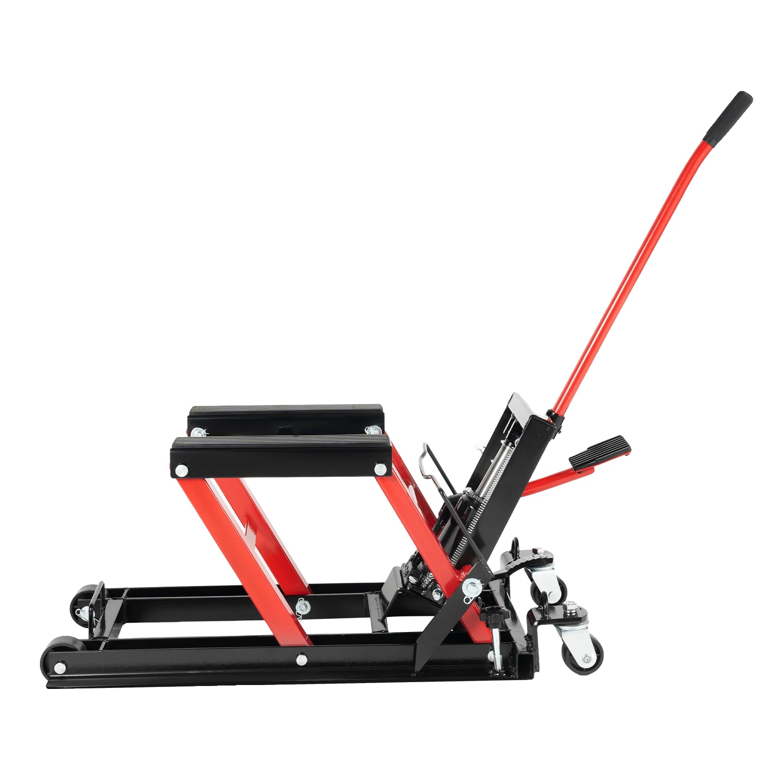 Motorrad-hydraulikheber, 680 Kg Tragfähigkeit, 3-positionen Sicherheitsstifte, Rot